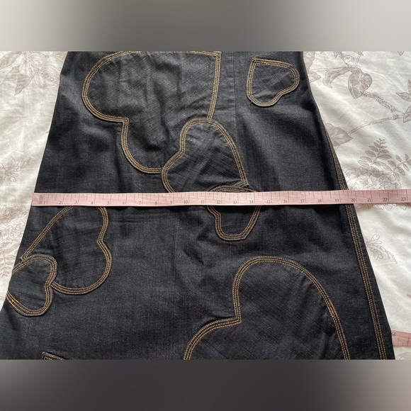 Vintage Moschino Jeans Denim Heart Patchwork Mini Dress 10 70s 80s Classic Retro - Picture 13 of 14